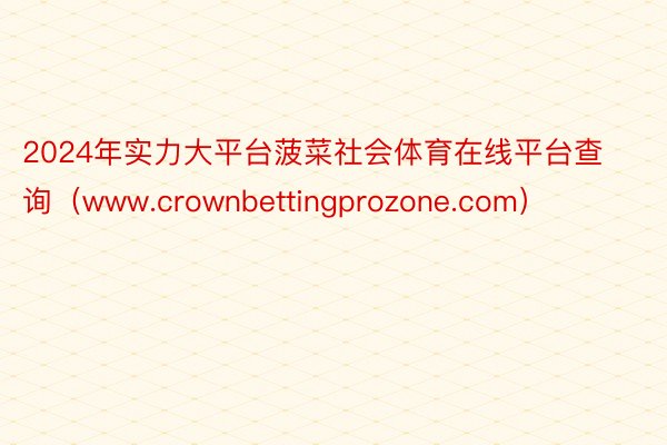 2024年实力大平台菠菜社会体育在线平台查询（www.crownbettingprozone.com）